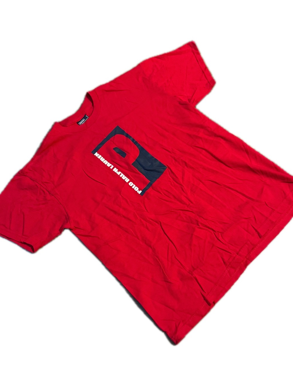 Vintage Polo Ralph Lauren Red Big P Graphic T-Shirt Mens XL Y2K Spellout 90s Tee